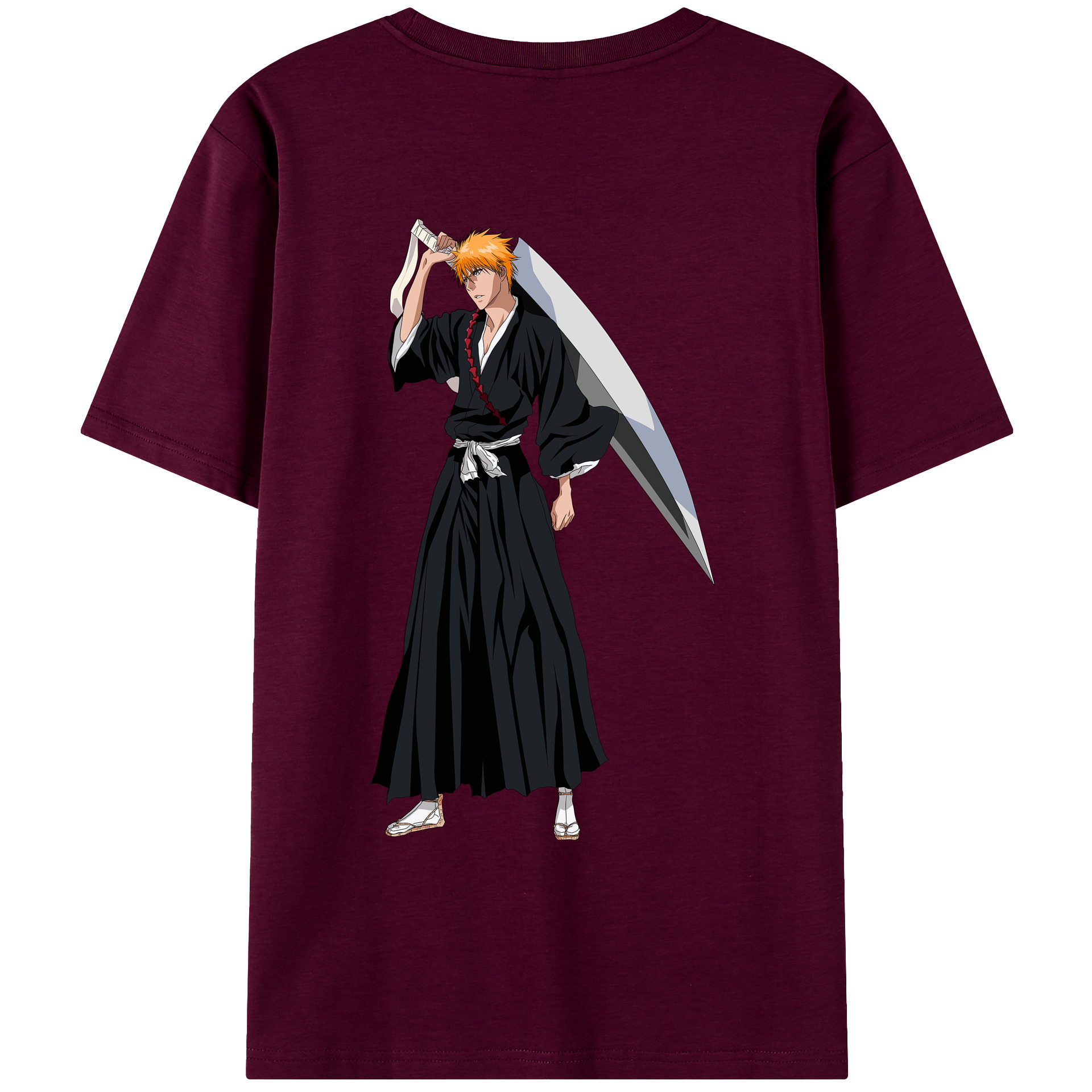 （画像用） ブリーチ 黒崎一護（くろさき いちご）BLEACH Kurosaki Ichigo レディース半袖Tシャツ(バックプリント)